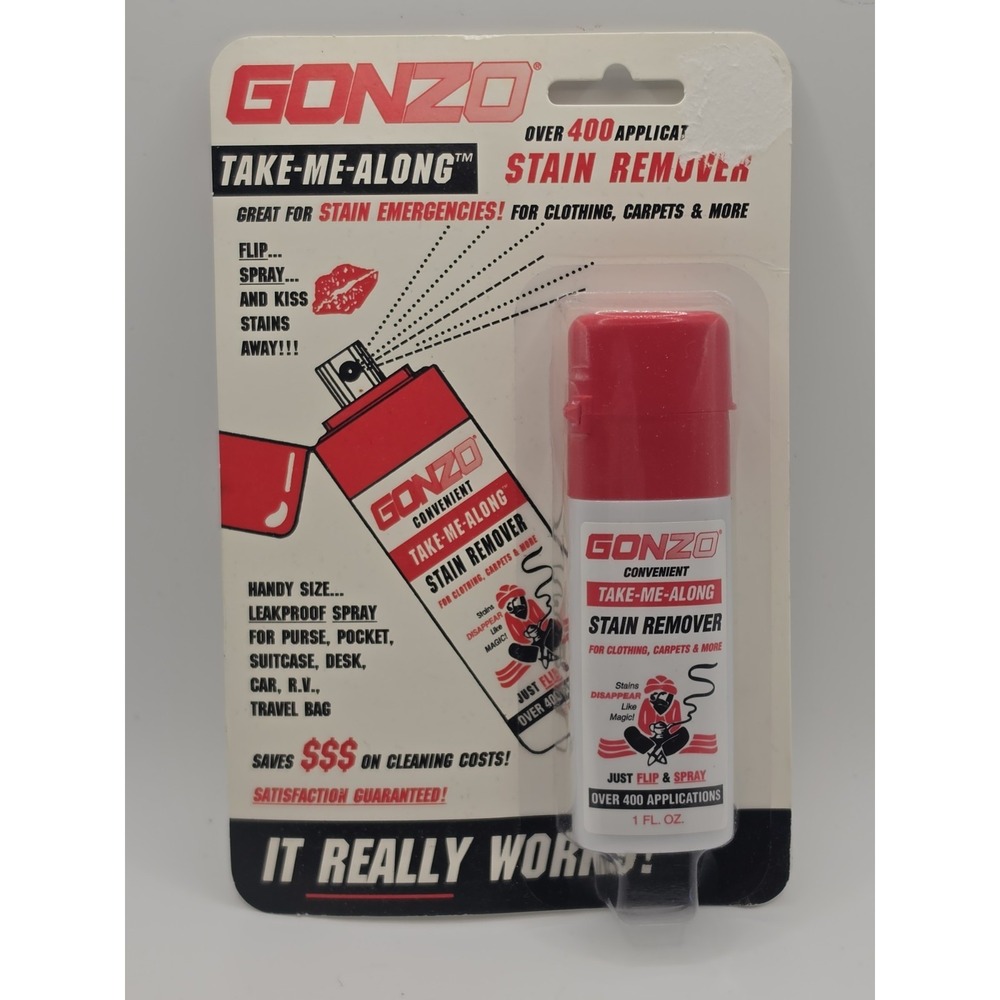 Gonzo Take Me Along Stain Remover Spray for Clothes Fabric Carpet 1oz NEW SEALED